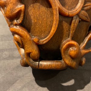 Een Chinese 'libation cup' in neushoornhoorn, Ming/Qing — foto 12