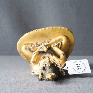 Een Chinese met koraal en turkoois ingelegde verguld bronzen figuur van Boeddha Amitayus, 18/19e eeuw — foto 21