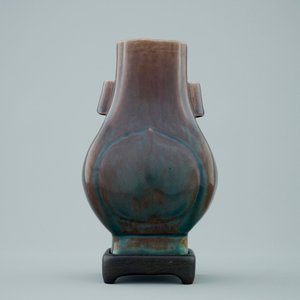 Een Chinese monochrome aubergine Fanghu vaas, 19e eeuw — foto 2