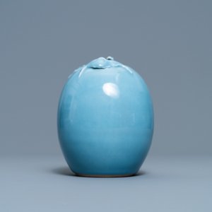 Een Chinese monochrome lavendelblauwe penselenwasser, Yongzheng merk, Republiek — foto 5