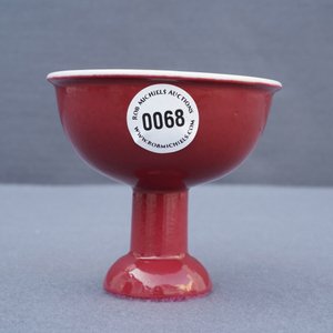 Een Chinese monochrome robijnrode stem cup, 19e eeuw — foto 8