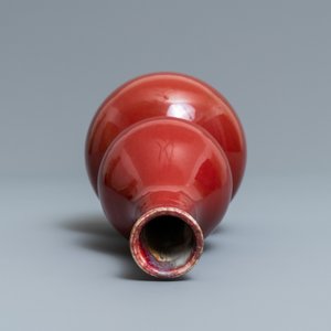 Een Chinese monochrome sang de boeuf kalebasvormige vaas, Qianlong merk, 19/20e eeuw — foto 5