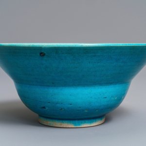 Een Chinese monochrome turquoise kom, Kangxi — foto 5