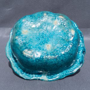 Een Chinese monochrome turquoise penselenwasser in de vorm van een lelieblad, 18/19e eeuw — foto 9