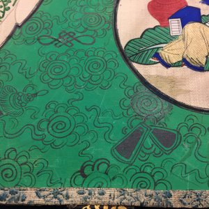 Een Chinese octagonale waaier in papier, ivoor en gelakt hout, Canton, 19e eeuw — foto 14