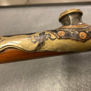 Een Chinese opiumpijp in bamboe, jadeïet, paktong en Yixing steengoed, 19e eeuw — foto 24