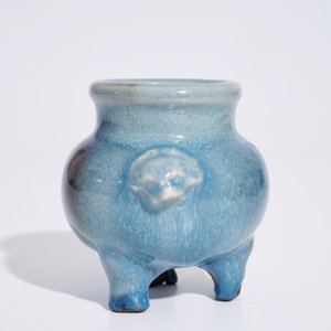 Een Chinese paars-gevlekte jun-type wierookbrander, Shiwan, 19/20e eeuw — foto 2