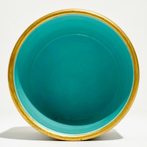 Een Chinese penseelpot met turkooise fondkleur, Qianlong merk, 20e eeuw — foto 6