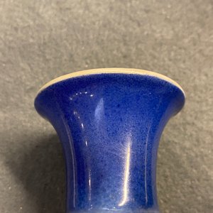 Een Chinese poederblauwe flesvormige vaas en een blauw-witte met floraal decor, Kangxi — foto 10