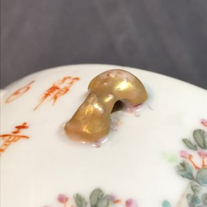 Een Chinese qianjiang cai dekselkom, Qianlong merk, 19/20e eeuw — foto 17