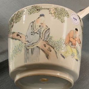 Een Chinese qianjiang cai jardinière en een dekselvaas, 19/20e eeuw — foto 7