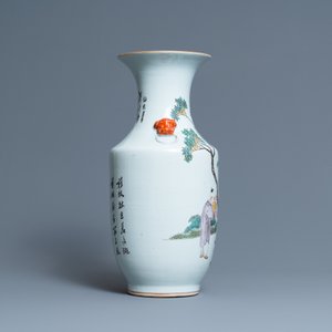 Een Chinese qianjiang cai vaas, 19/20e eeuw — foto 2