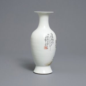 Een Chinese qianjiang cai vaas, gesign. Wang Qi, 19/20e eeuw — foto 4