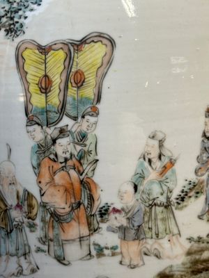 Een Chinese qianjiang cai vaas, gesigneerd Wang Xingli 汪興黎, eind 19/20e eeuw — foto 8