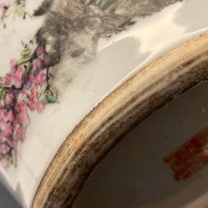 Een Chinese qianjiang cai vaas met figuren en ganzen, gesign. Ma Qing Yun, 19/20e eeuw — foto 24
