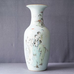 Een Chinese qianjiang cai vaas met onsterfelijken, gesign. Ma Qing Yun, 19/20e eeuw — foto 7