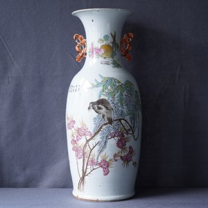 Een Chinese qianjiang cai vaas met tweezijdig decor, 19/20e eeuw — foto 9