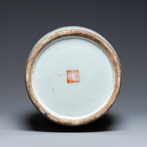 Een Chinese qianjiang cai vaas met tweezijdig decor, 19/20e eeuw — foto 6