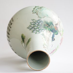 Een Chinese qianjiang cai vaas met vogels, gesigneerd Ma Qing Yun, 19/20e eeuw — foto 10