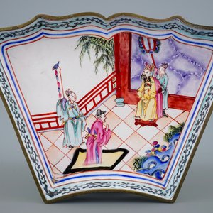 Een Chinese rijsttafel in Canton emaille in originele doos, 19e eeuw — foto 7