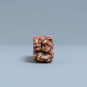 Een Chinese Shoushan zeepstenen zegelstempel, Qing — foto 8