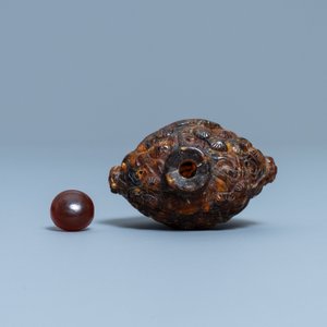 Een Chinese snuiffles in amber, 19e eeuw — foto 5
