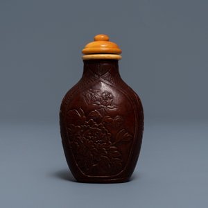Een Chinese snuiffles uit een gedroogde kalebas, Qianlong merk, 19e eeuw — foto 2