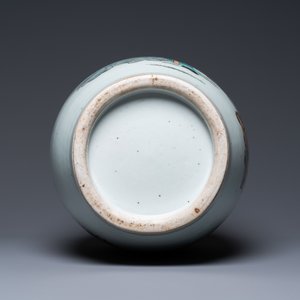 Een Chinese vaas met dubbel qianjiang cai en famille rose decor, 19/20e eeuw — foto 6