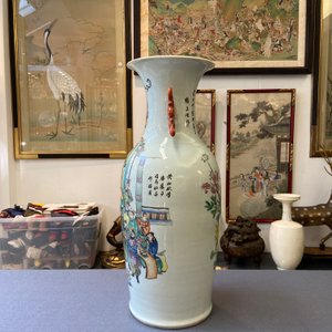 Een Chinese vaas met dubbel qianjiang cai en famille rose decor, 19/20e eeuw — foto 10
