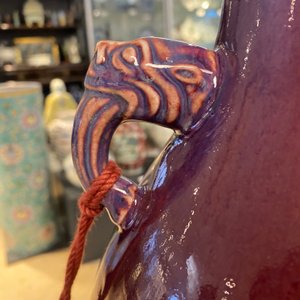 Een Chinese vaas met flambé glazuur tot lamp omgevormd, Qianlong — foto 9