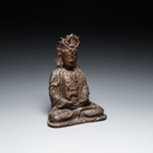 Een Chinese vergulde bronzen Boeddha, Ming — foto 2