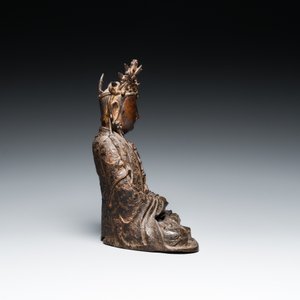 Een Chinese vergulde bronzen Boeddha, Ming — foto 3