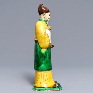 Een Chinese verte biscuit figuur van een wijze, Kangxi — foto 3