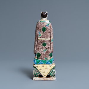 Een Chinese verte biscuit figuur van Zhongli Quan, Kangxi — foto 4