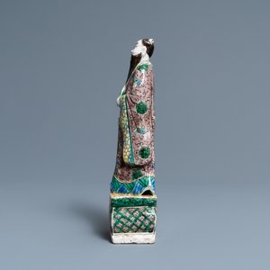 Een Chinese verte biscuit figuur van Zhongli Quan, Kangxi — foto 5