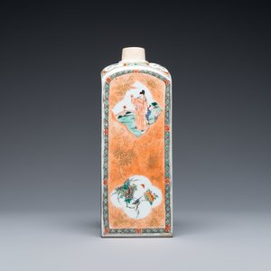 Een Chinese vierkante famille verte fles, Kangxi — foto 4