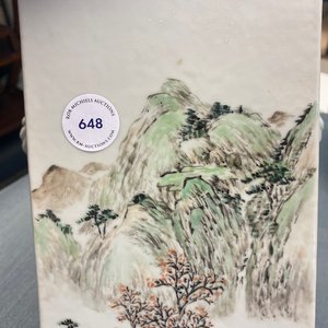 Een Chinese vierkante qianjiang cai 'cong' vaas, 19/20e eeuw — foto 24