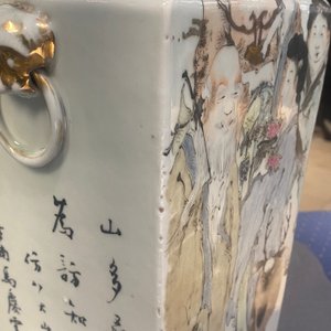 Een Chinese vierkante qianjiang cai vaas, gesigneerd Ma Qingyun, 19/20e eeuw — foto 18