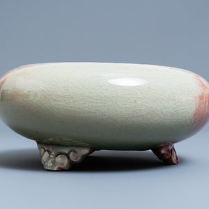 Een Chinese wierookbrander met perzikbloesemglazuur, 18/19e eeuw — foto 3