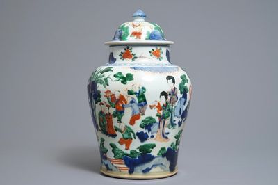 Een Chinese wucai dekselvaas met spelende jongens, Transitie periode