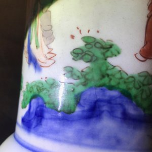 Een Chinese wucai gu vaas met figuren, Shunzhi, Transitie periode — foto 10