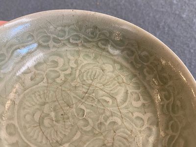 Een Chinese Yaozhou celadon kom, Song of later — foto 6