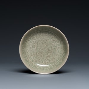 Een Chinese Yaozhou celadon kom, Song of later — foto 1