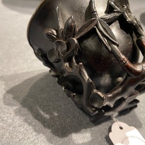 Een Chinese zitan houten libation cup met zilveren binnenwerk, 17e eeuw — foto 11