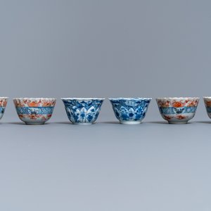 Een collectie Chinees blauw-wit, famille rose en Imari-stijl porselein, Kangxi/Qianlong — foto 7