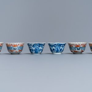 Een collectie Chinees blauw-wit, famille rose en Imari-stijl porselein, Kangxi/Qianlong — foto 8