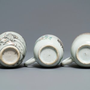 Een collectie Chinees famille rose en grisaille theegoed, Yongzheng/Qianlong — foto 23