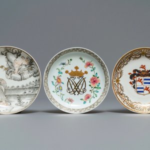 Een collectie Chinees famille rose en grisaille theegoed, Yongzheng/Qianlong — foto 4
