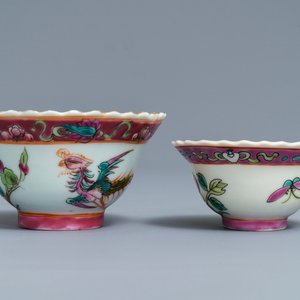 Een collectie Chinese famille rose kommen en een vaas voor de Peranakan of Straits markt, 19e eeuw — foto 7