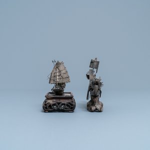 Een collectie Chinese zilveren miniaturen, 19e eeuw — foto 5
